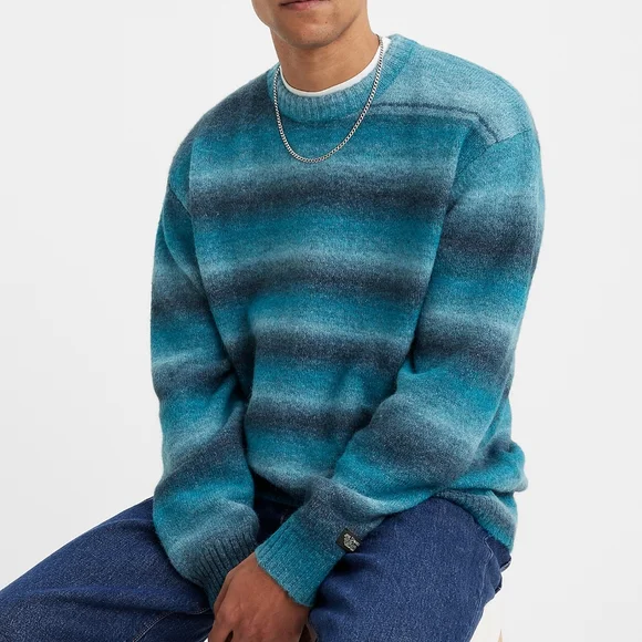 Levi's | Sweaters | Nwt Levis Ocean Depths Blue Space Dye Stripe